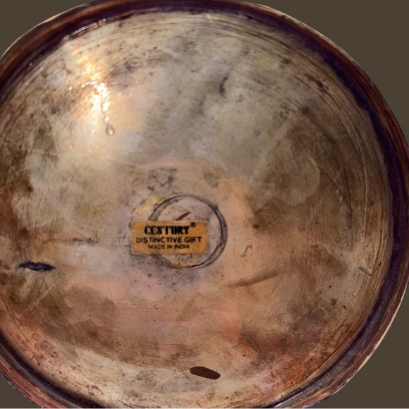 Vintage Maccanah Brass Works 14.5" Hammered Copper Urn / Mantle Vase / Brass Top - Picture 10 of 12